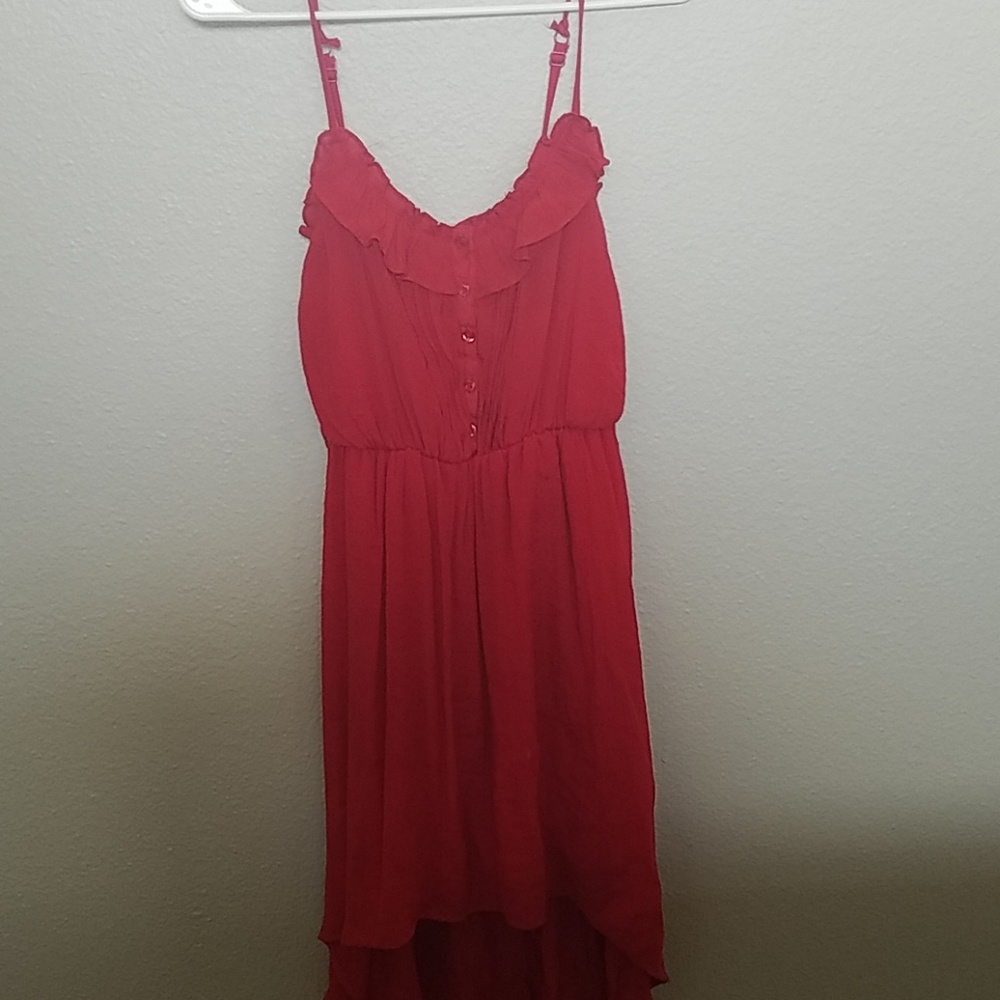 A red mid dress